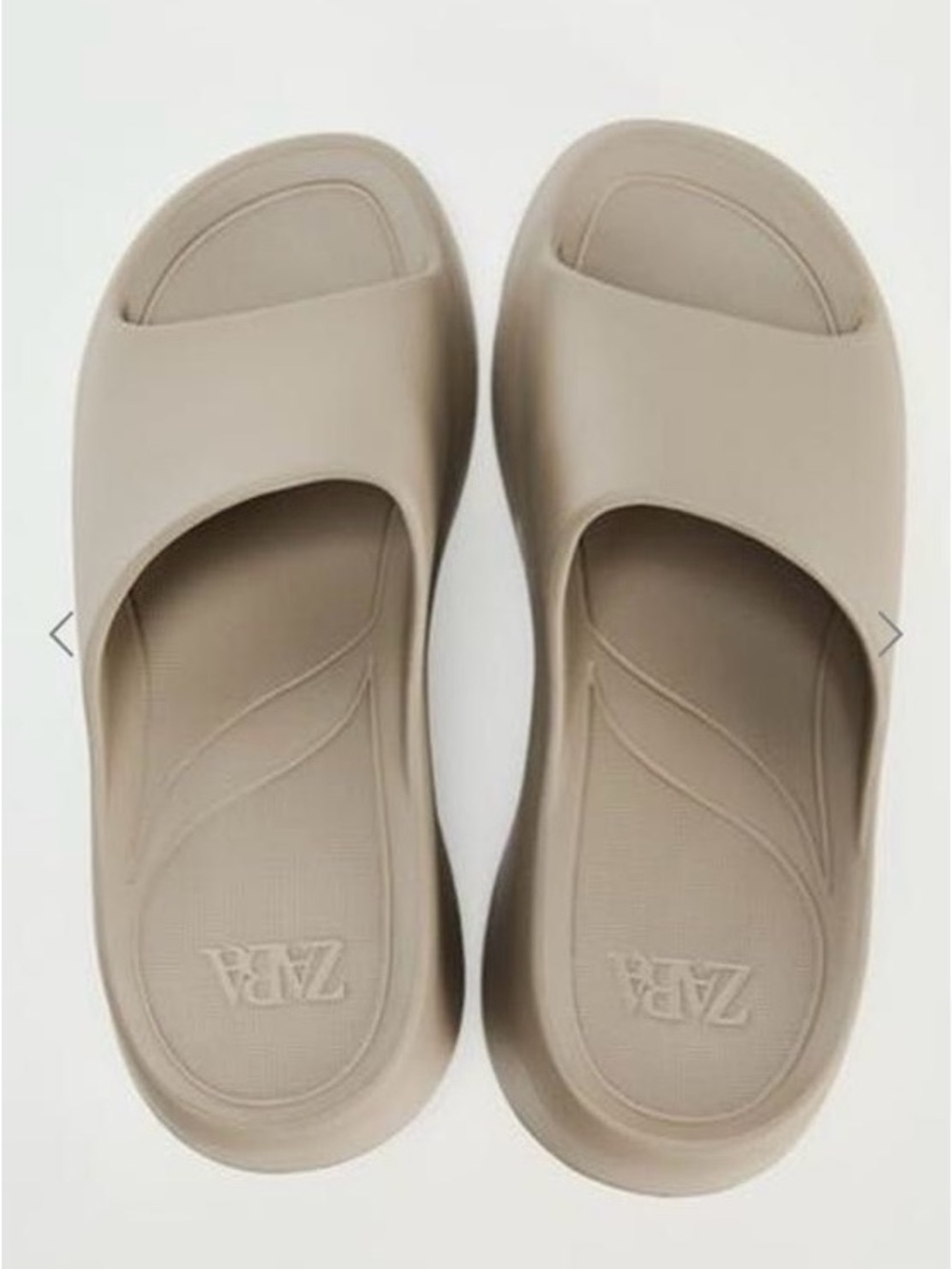 ZARA Neutral Taupe Slide Sandals